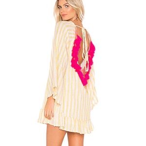 SUNDRESS Indiana Striped Dress in Portofino Lemon & Pink Size XS/S